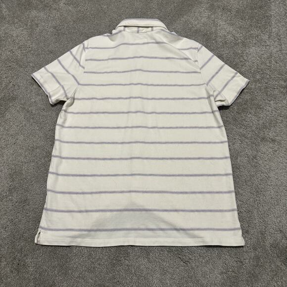 Marine Layer Polo Shirt Men’s Size Large Short Sleeve Cotton Striped White - Picture 5 of 5